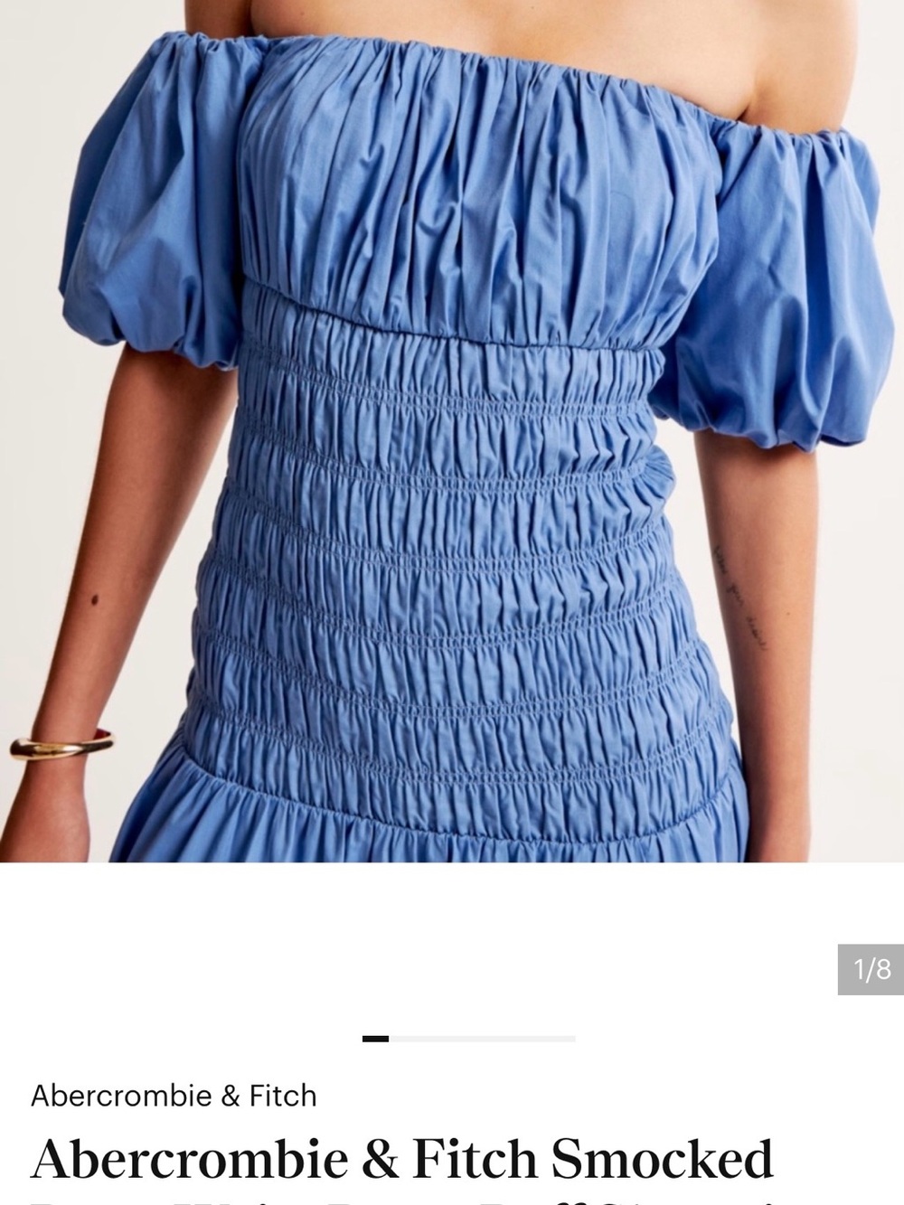 Abercrombie & Fitch Light Blue Smocked Maxi Skirt - Picture 2 of 5